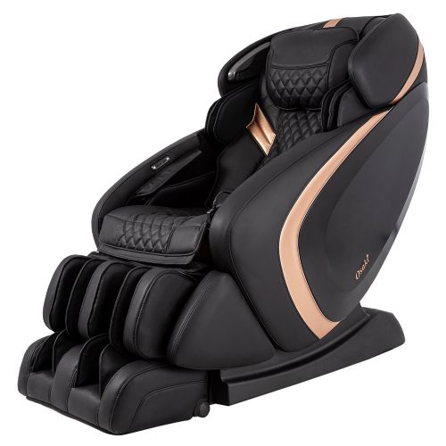 The Admiral Massage Chair shown above is in the color Black with Rose Gold accents