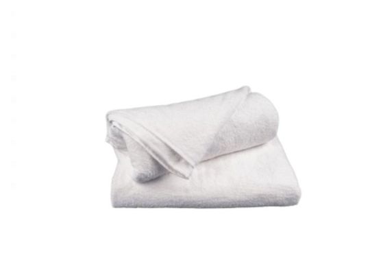The bed-size cotton towel is soft and keeps the patient warm and dry after the shower in bed