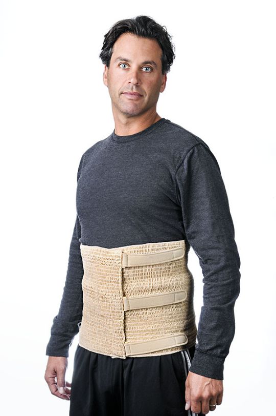 Reinforced Abdominal Binder is available in large and x-large sizes for male and female application