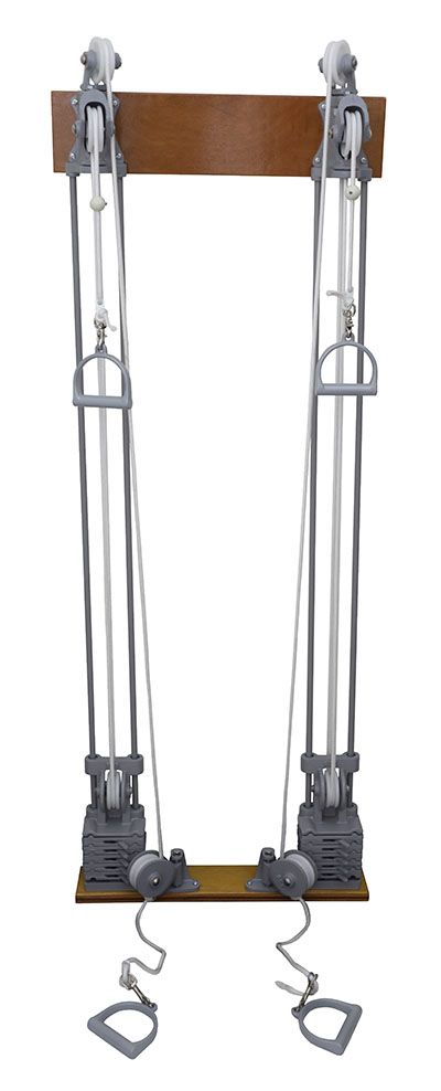 Double Handle Pulley, Dual Tower Weight System (Chest/Floor) with 20 lb. Weights (10lbs./tower)