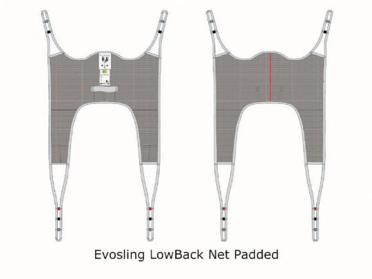 EvoSling LowBack Net Padded Patient Sling