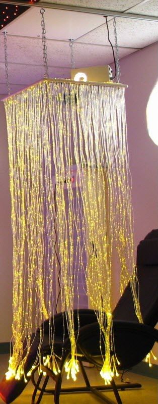 The Fiber Optic Waterfall in yellow.