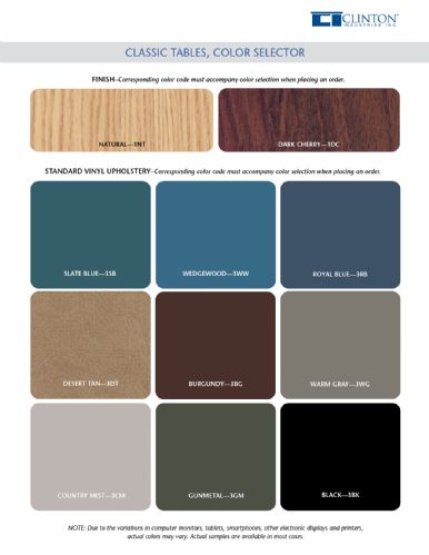 Color selection for vinyl and laminate finish