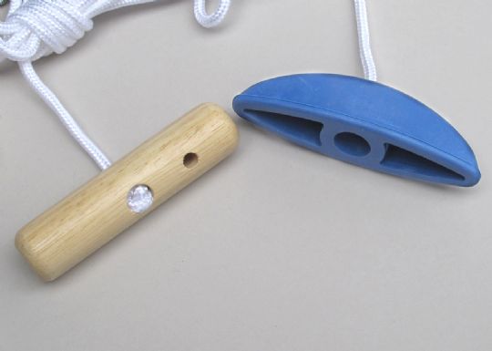 Wooden hanlde (left) and molded rubber handle (right) 
