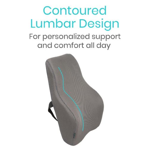 The Full Lumbar Positioning Cushion features a Contoured Lumbar Design