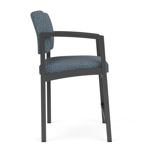 Hip Chair side view with serene upholstery and charcoal frame