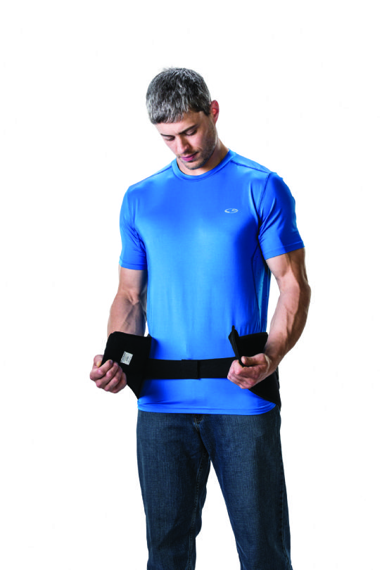 Adjustable double side pulls for customized abdominal compression. 