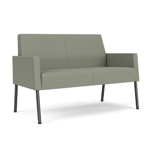 Waiting Room Loveseat With CHARCOAL Frame Finish