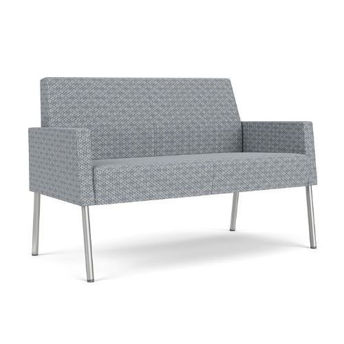 Waiting Room Loveseat With SILVER Frame Finish