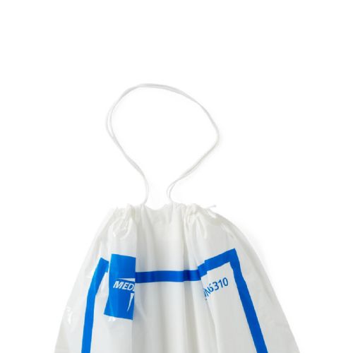 White Patient Belongings Bags with Drawstrings 