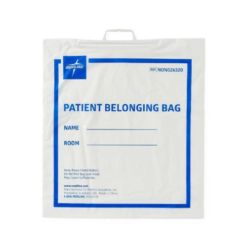 White Patient Belongings Bags with Rigid Handles