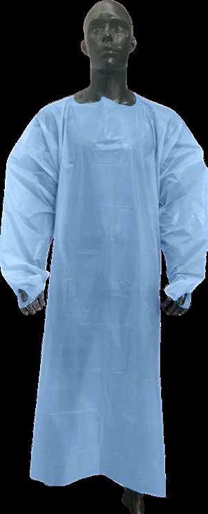 IN STOCK: Pictured above is a Level II Isolation Gown. The brand is Zhangjiagang Wenhao Industrial Co., Ltd.