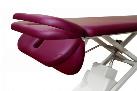 PT250 Series Hi-Lo Treatment Table Headrest has an adjustable angle