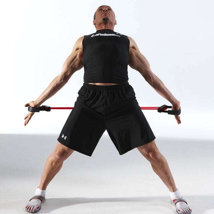 Chest Expander Resistance Cable Puller Exercise Fitness W Five Resistance Cables 