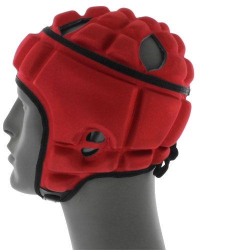 Side View of the GameBreaker Soft Protective Helmet in Red