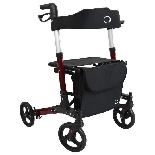 Rollator shown in red