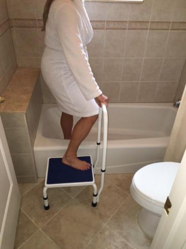 Non-slip grip and surface of this step stool makes its great for getting out the shower