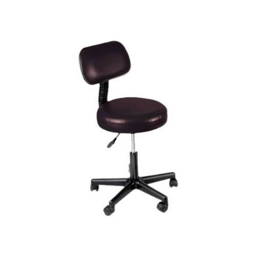 Pneumatic Stool with Backrest in black