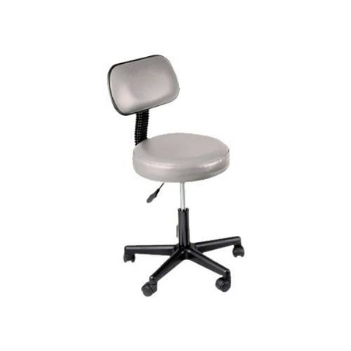 Pneumatic Stool with Backrest in gray