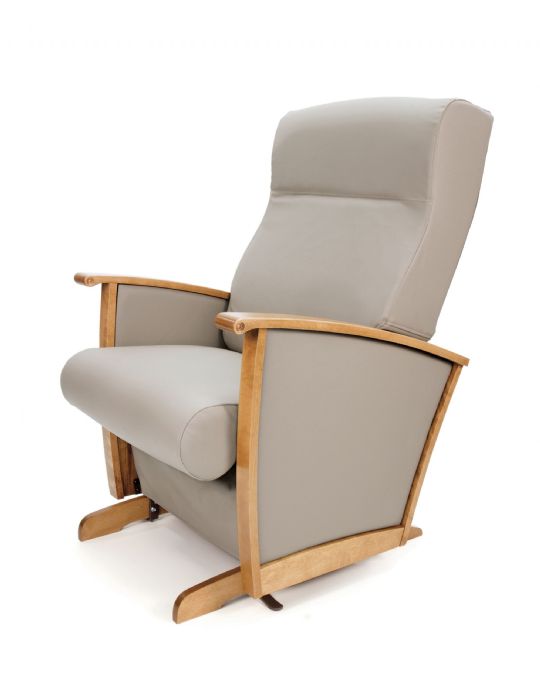 Thera-Glide T-Series shown with Standard Back style with Natural Wood Stain