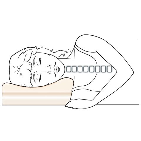 Keeps shoulders and head properly aligned for side sleepers