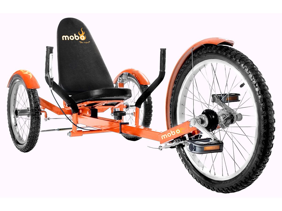 Mobo TriTon Pro 20" 3 WHEEL Tricycle RECUMBENT Trike Bike Orange 