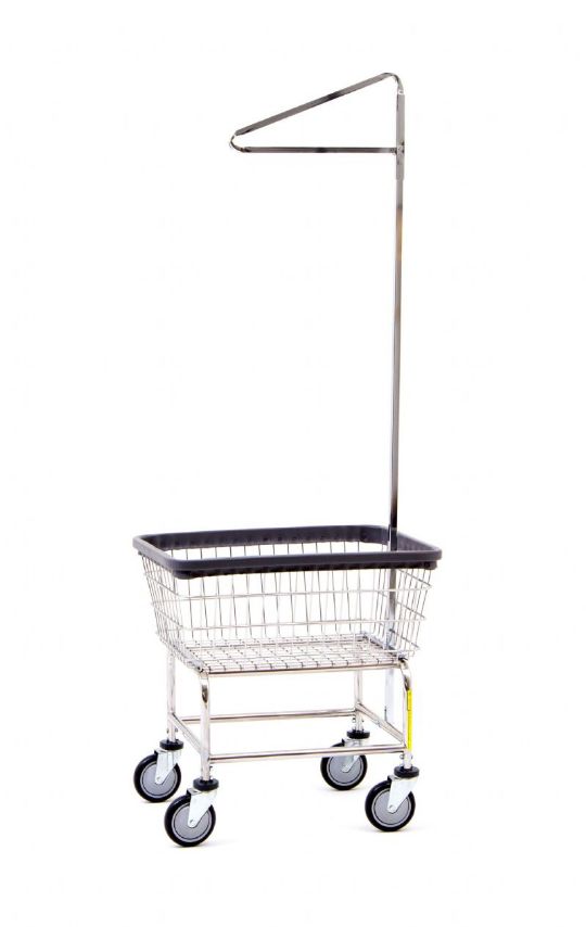 Narrow Laundry Cart with Single Pole Rack