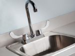 Stainless Steel Sink and Gooseneck Faucet with Wing Levers