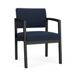 Lenox Steel Guest Chair with BLACK Frame Finish and BLUEBERRY Upholstery
