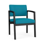 Lenox Steel Guest Chair with BLACK Frame Finish and WATERFALL Upholstery