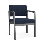 Lenox Steel Guest Chair with CHARCOAL Frame Finish and BLUEBERRY Upholstery
