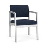 Lenox Steel Guest Chair with SILVER Frame Finish and BLUEBERRY Upholstery
