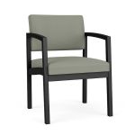 Lenox Steel Guest Chair with BLACK Frame Finish and EUCALYPTUS Upholstery
