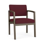 Lenox Steel Guest Chair with BRONZE Frame Finish and WINE Upholstery
