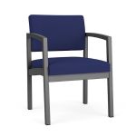 Lenox Steel Guest Chair with CHARCOAL Frame Finish and COBALT Upholstery