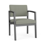 Lenox Steel Guest Chair with CHARCOAL Frame Finish and EUCALYPTUS Upholstery