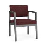 Lenox Steel Guest Chair with CHARCOAL Frame Finish and NEBBIOLO Upholstery
