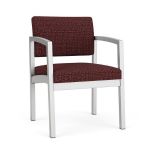 Lenox Steel Guest Chair with SILVER Frame Finish and NEBBIOLO Upholstery