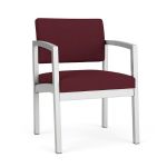 Lenox Steel Guest Chair with SILVER Frame Finish and WINE Upholstery