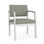 Lenox Steel Guest Chair with SILVER Frame Finish and EUCALYPTUS Upholstery