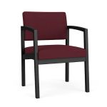Lenox Steel Guest Chair with BLACK Frame Finish and WINE Upholstery