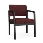 Lenox Steel Guest Chair with BLACK Frame Finish and NEBBIOLO Upholstery