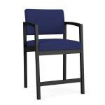 Lenox Steel Hip Chair with BLACK Frame Finish and COBALT Upholstery