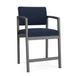 Lenox Steel Hip Chair with CHARCOAL Frame Finish and BLUEBERRY Upholstery