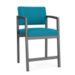 Lenox Steel Hip Chair with CHARCOAL Frame Finish and WATERFALL Upholstery