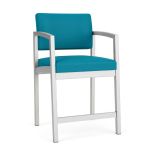 Lenox Steel Hip Chair with SILVER Frame Finish and WATERFALL Upholstery