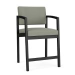 Lenox Steel Hip Chair with BLACK Frame Finish and EUCALYPTUS Upholstery