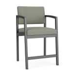Lenox Steel Hip Chair with CHARCOAL Frame Finish and EUCALYPTUS Upholstery