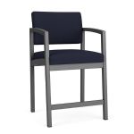 Lenox Steel Hip Chair with CHARCOAL Frame Finish and NAVY Upholstery