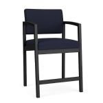 Lenox Steel Hip Chair with BLACK Frame Finish and NAVY Upholstery